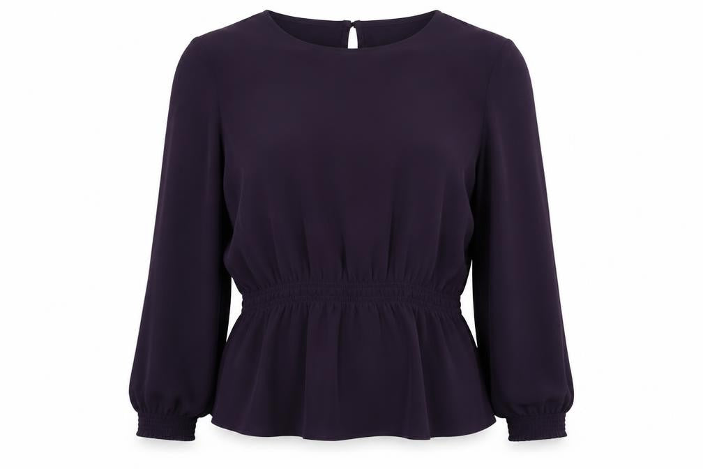 Gap Womens Purple Polyester Basic Blouse Size M Round Neck