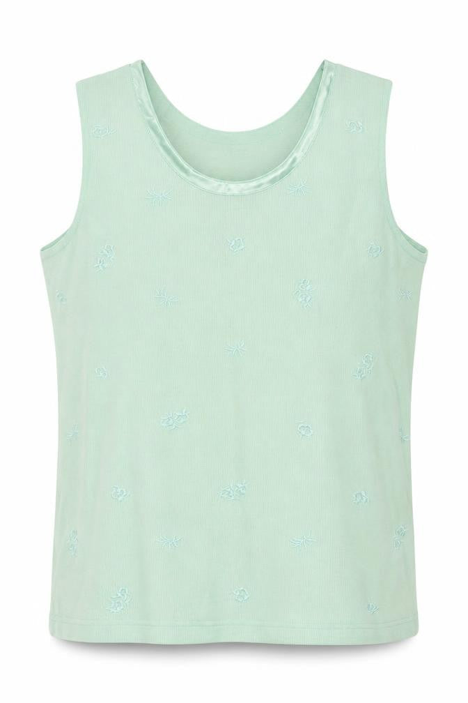 Bonmarché Womens Green Polyester Basic T-Shirt Size S Round Neck - Ribbed