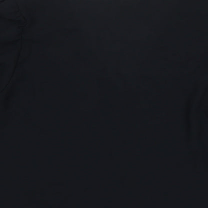 Marks & Spencer Womens Black Polyester Basic Blouse Size 12 V-Neck