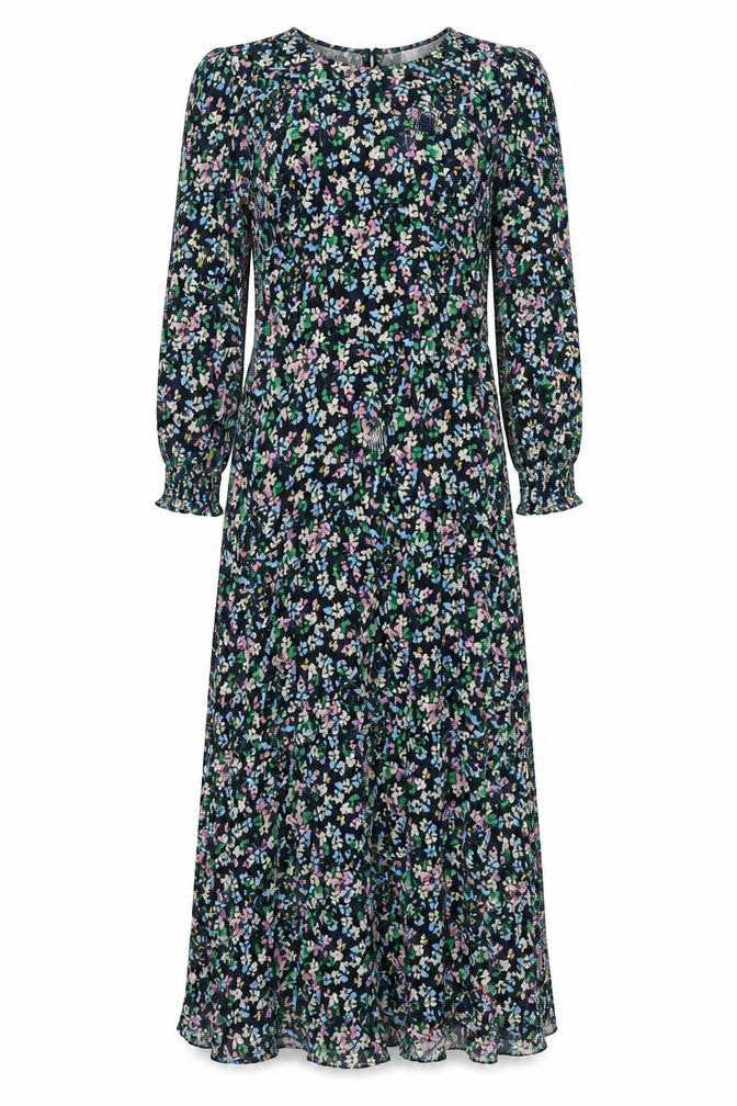 Marks & Spencer Womens Multicoloured Floral Viscose Maxi Size 8 Round Neck Zip