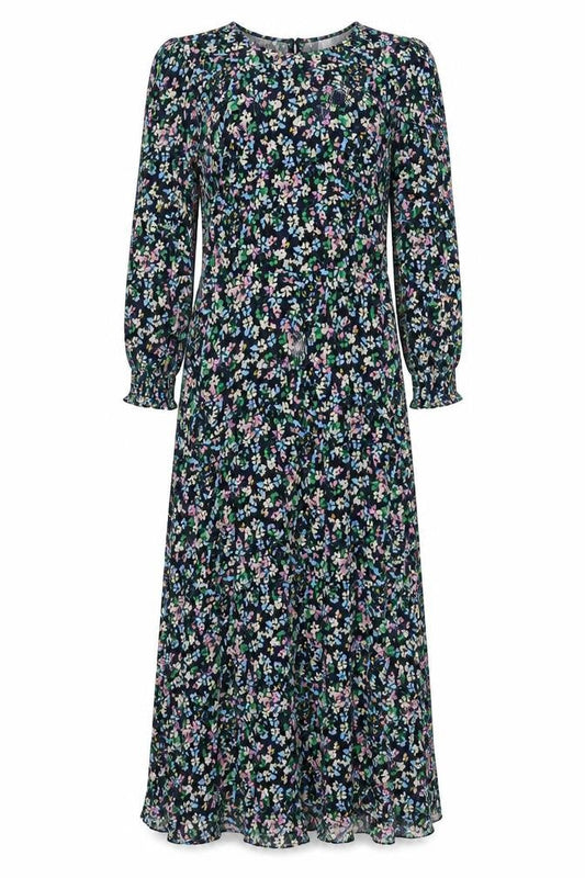 Marks & Spencer Womens Multicoloured Floral Viscose Maxi Size 8 Round Neck Zip