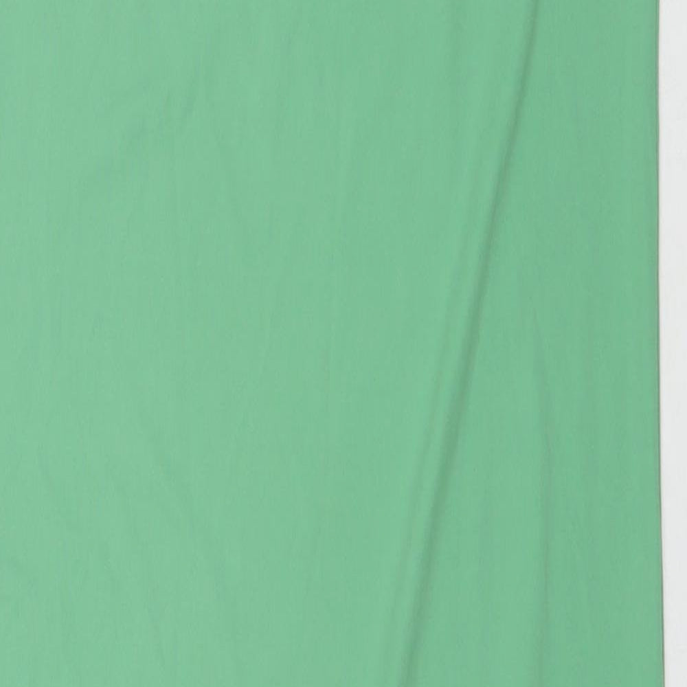 Marks and Spencer Womens Green Polyester Slip Dress Size 12 Square Neck Pullover