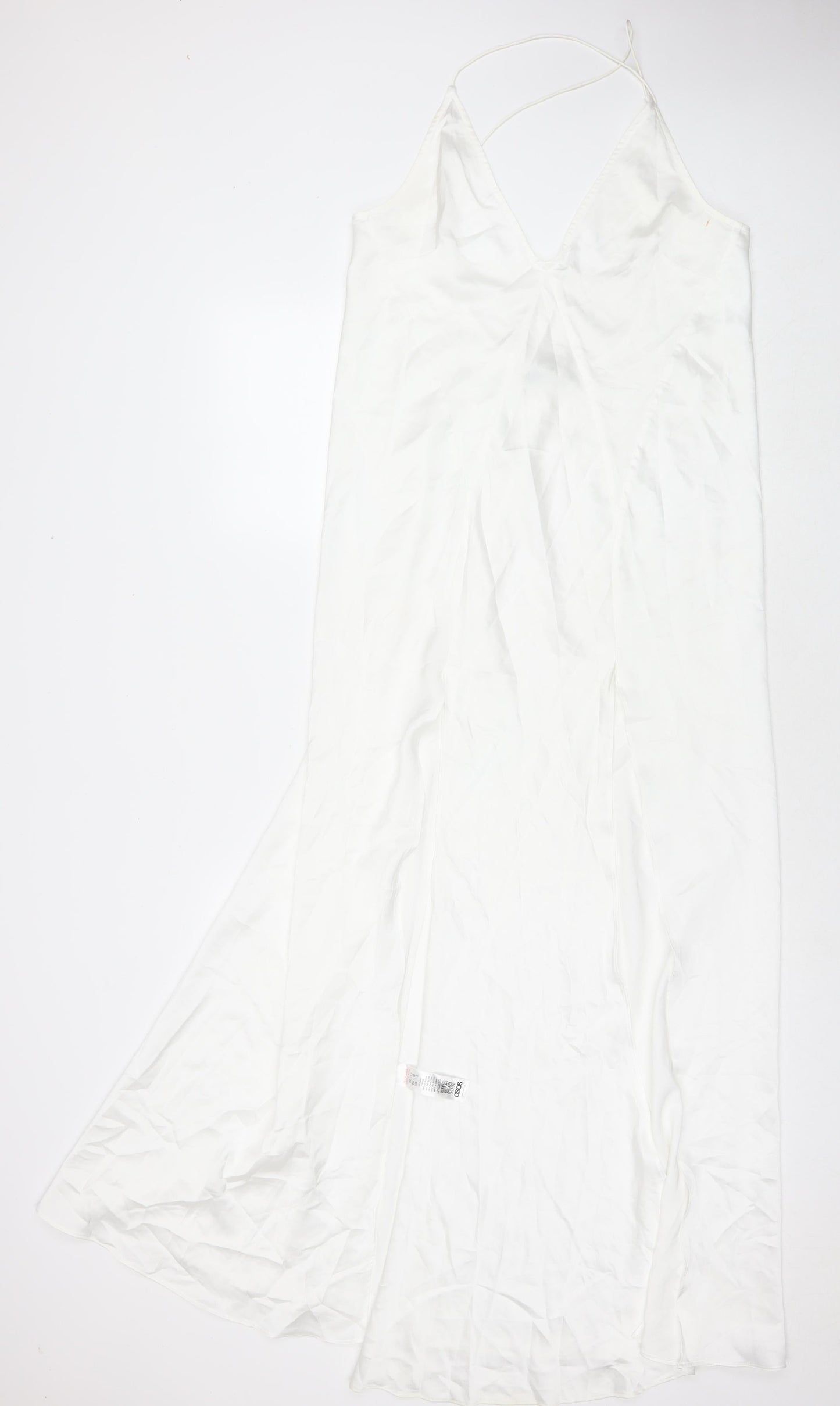 ASOS Womens White Polyester Maxi Size 12 V-Neck Pullover - Side Slit(s)