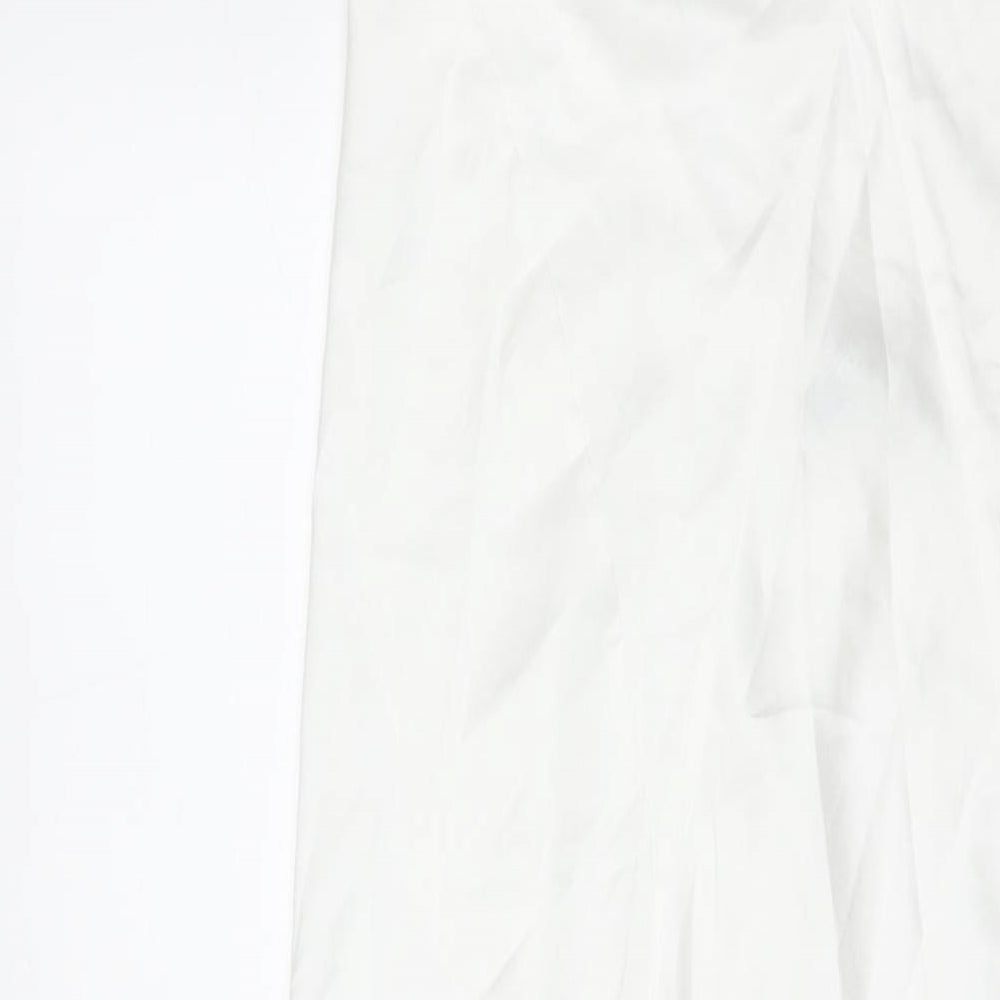 ASOS Womens White Polyester Maxi Size 12 V-Neck Pullover - Side Slit(s)