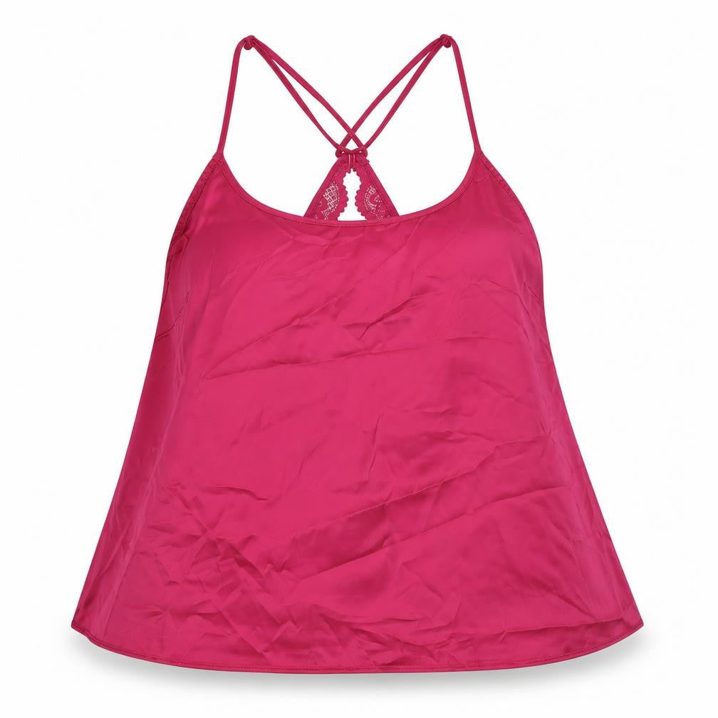 Marks & Spencer Womens Pink Solid Polyester Top Pyjama Top Size M