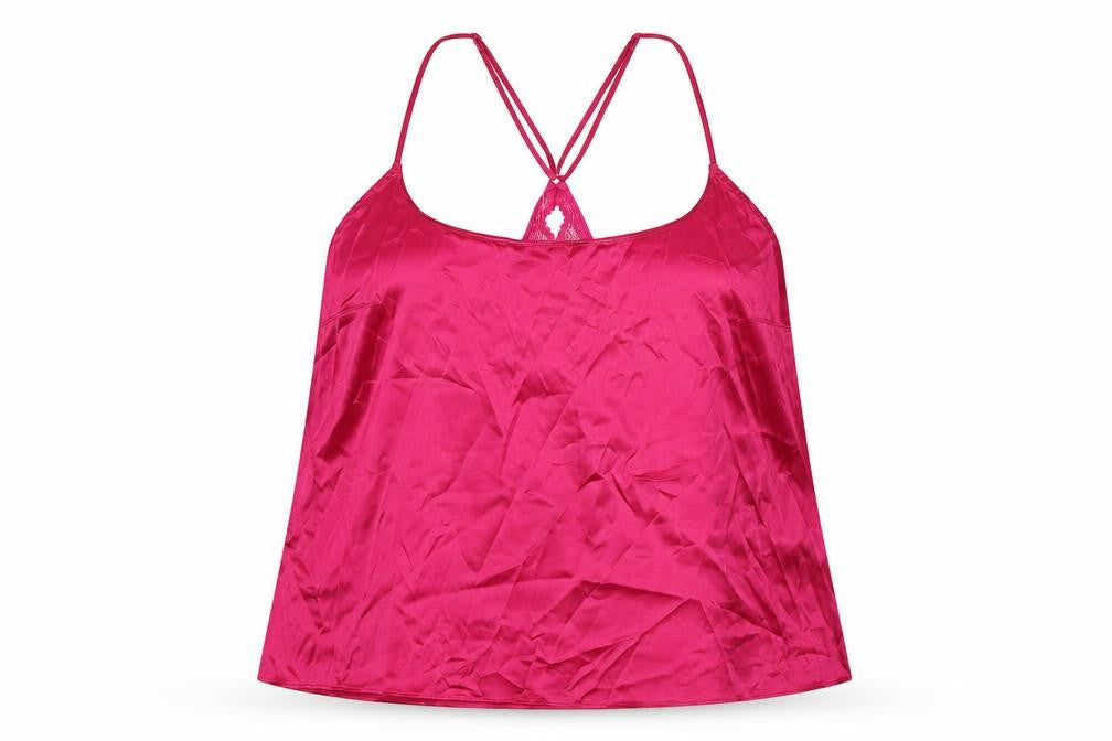 Marks & Spencer Womens Pink Solid Polyester Top Pyjama Top Size L