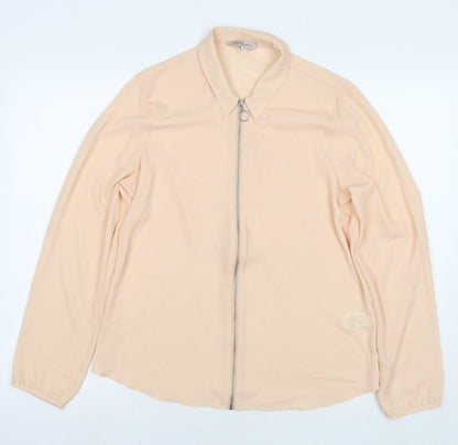 Marks & Spencer Womens Beige Polyester Basic Blouse Size 12 Collared