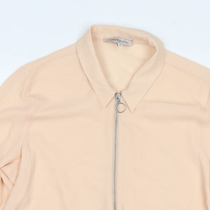 Marks & Spencer Womens Beige Polyester Basic Blouse Size 12 Collared