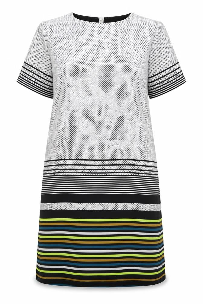 Boohoo Womens Multicoloured Polyester A-Line Size 8 Roll Neck Zip