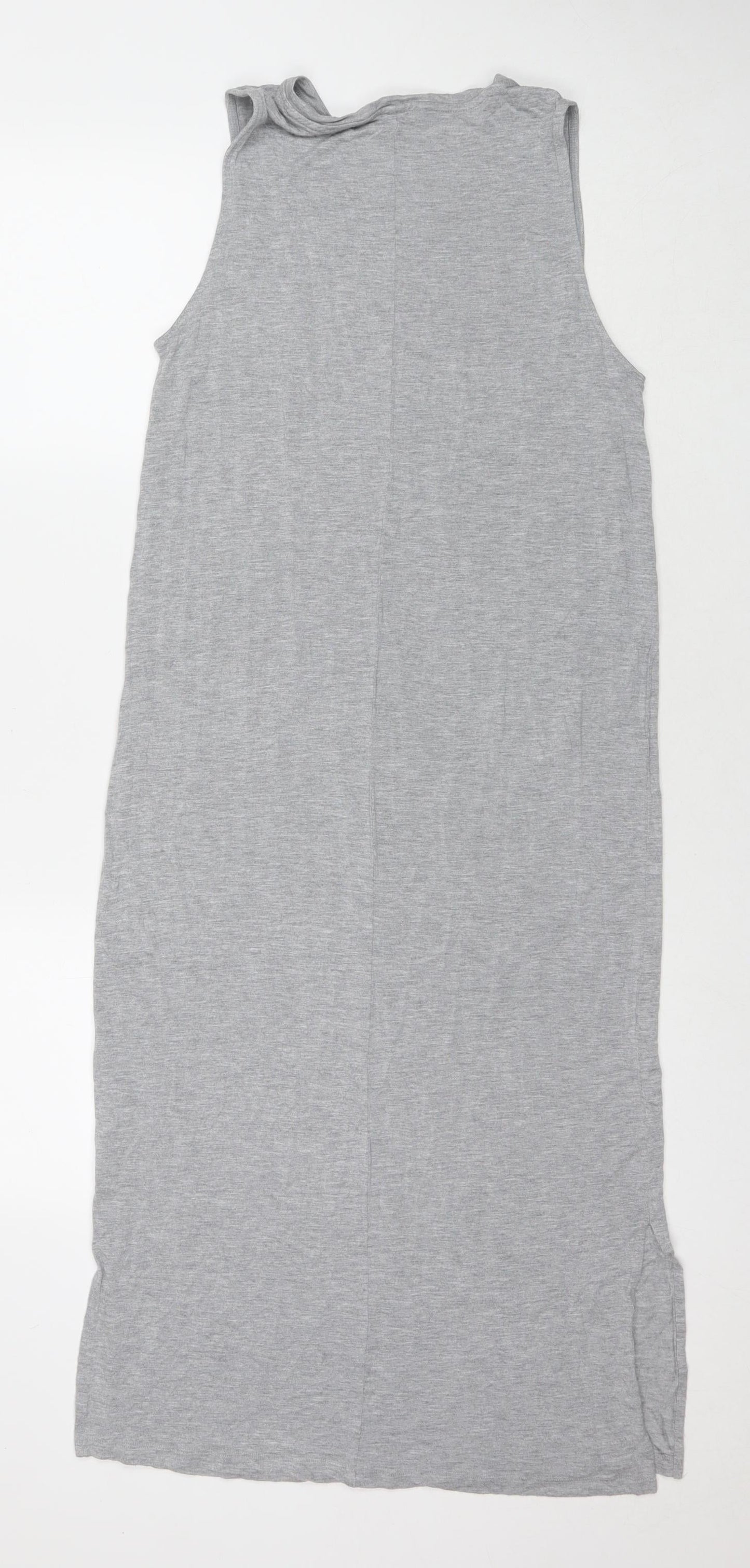 H&M Womens Grey Viscose Tank Dress Size M Round Neck Pullover