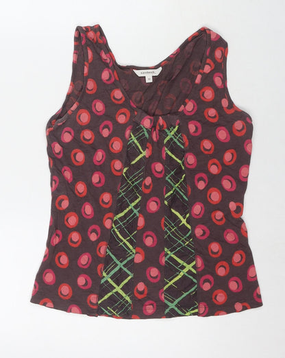 Sandwich Womens Multicoloured Geometric Polyester Basic Tank Size M Round Neck