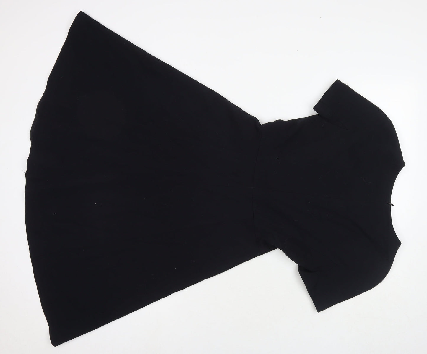 Marks and Spencer Womens Black Polyester Shift Size 8 Round Neck Zip