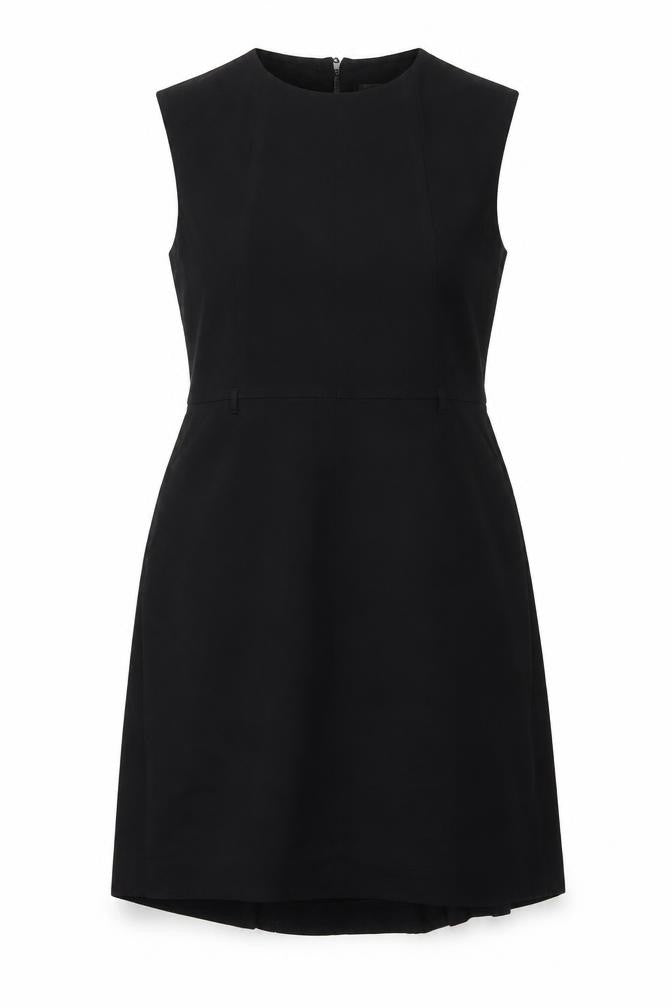 Marks & Spencer Womens Black Polyester A-Line Size 16 Round Neck Zip