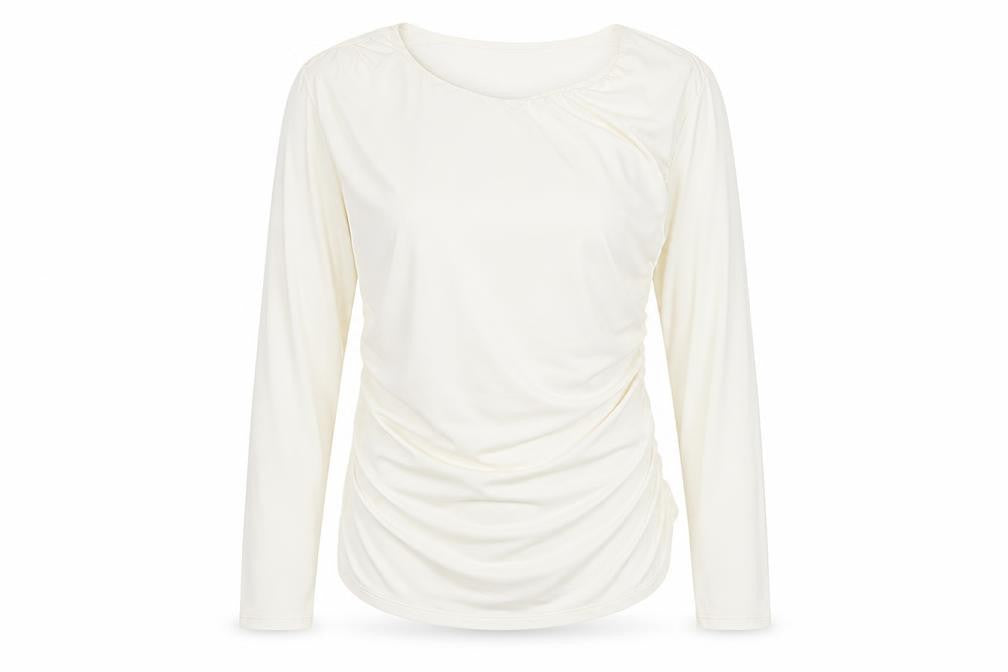 Marks & Spencer Womens White Polyester Basic Blouse Size 24 Round Neck