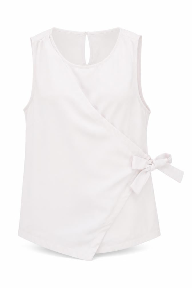 New Look Womens White Polyester Basic Tank Size 12 Round Neck