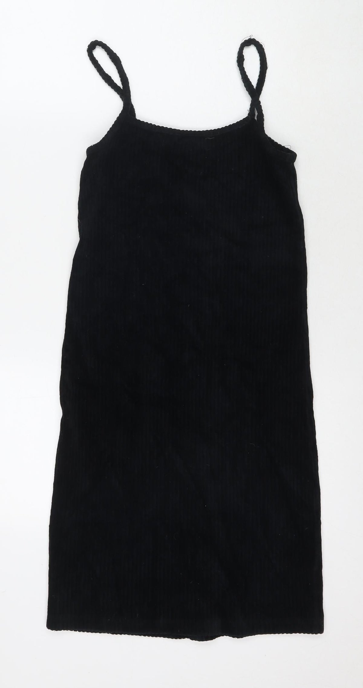Back view of Denim & Co. girls’ beige cotton a-line, size 12-13, years round neck pullover