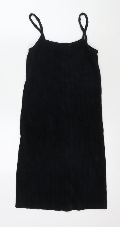 Back view of Denim & Co. girls’ beige cotton a-line, size 12-13, years round neck pullover
