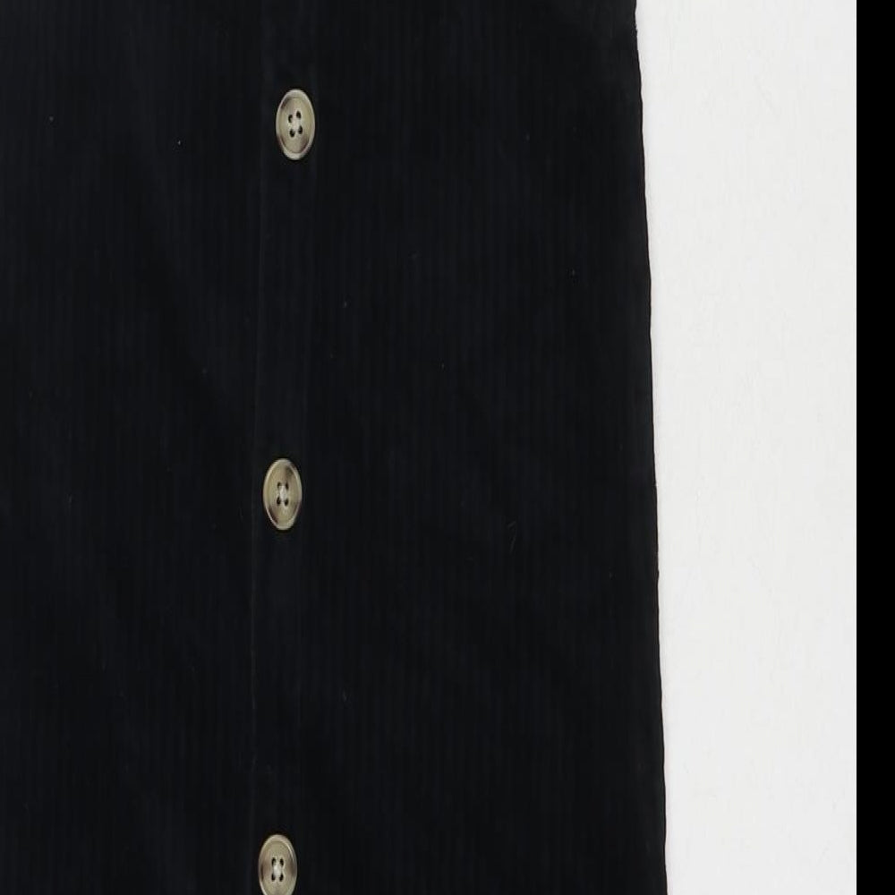 Close-up detail of Denim & Co. girls’ beige cotton a-line, size 12-13, years round neck pullover