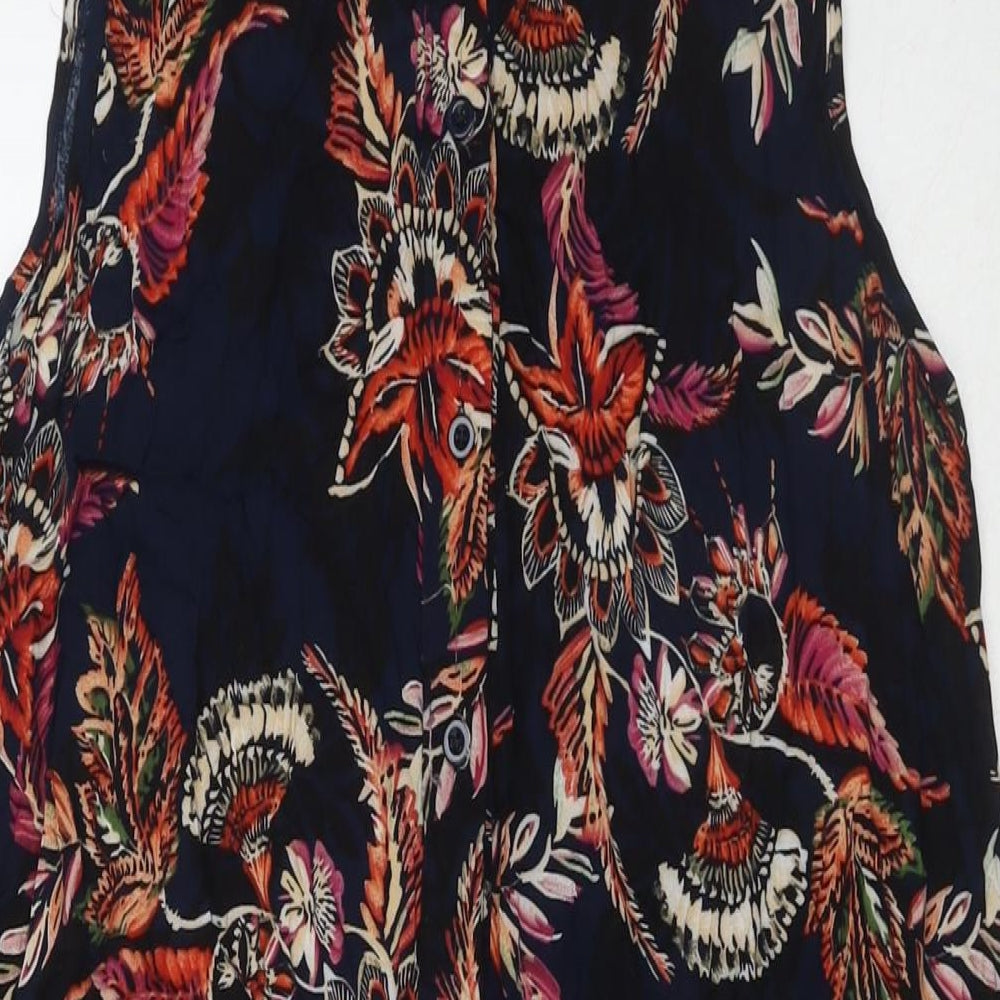 Oakridge Womens Multicoloured Floral Viscose Shirt Dress Size 16 Collared Button