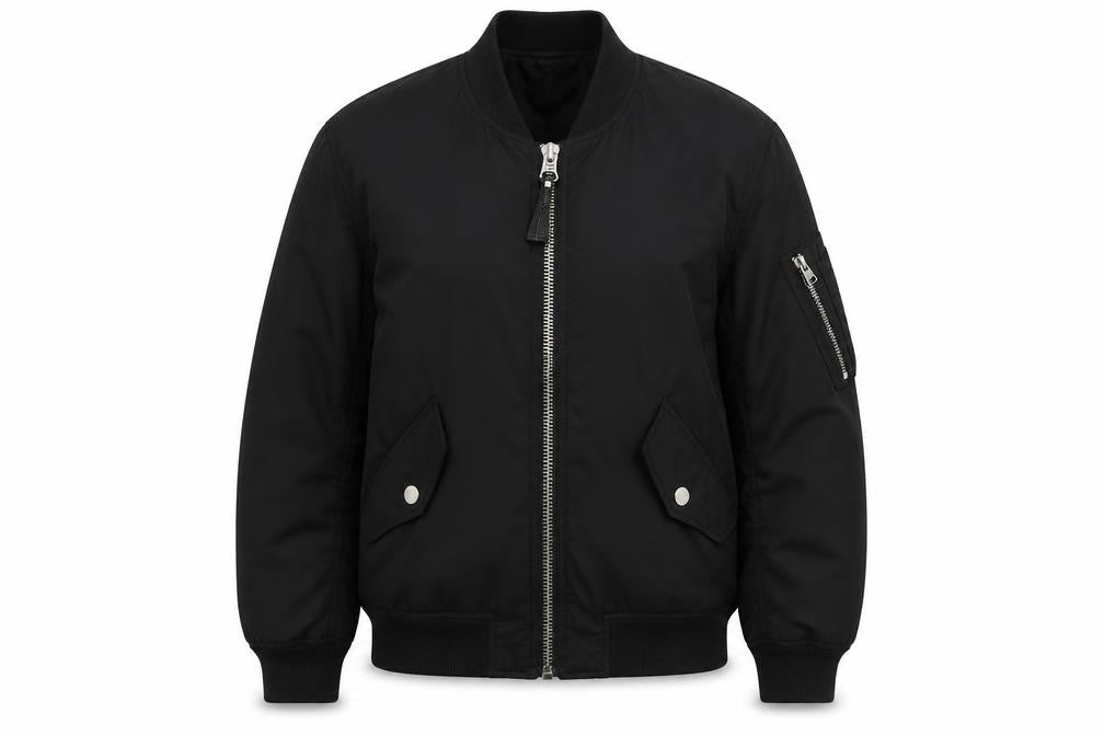 H&M Womens Black Bomber Jacket Jacket Size 8 Zip
