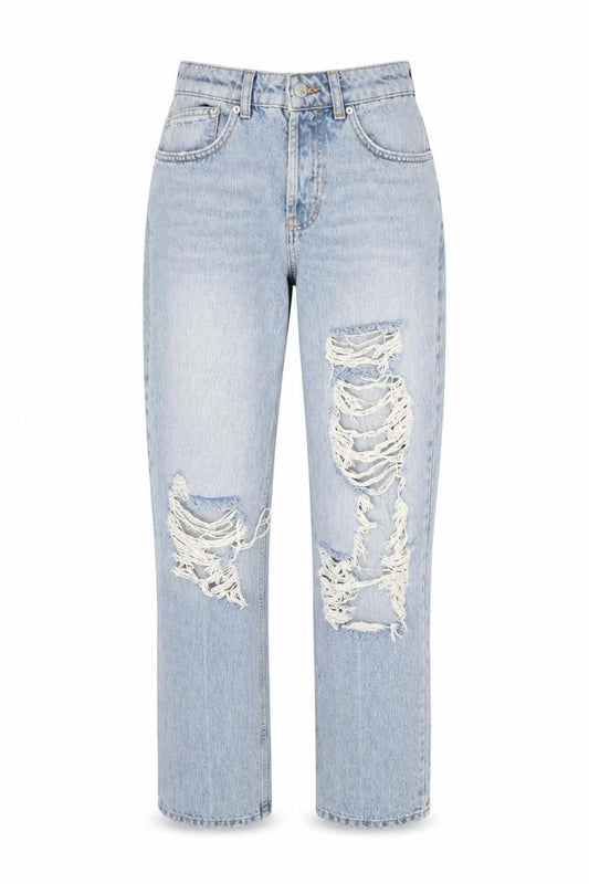 ASOS Womens Blue Cotton Straight Jeans Size 28 in L28 in Regular Button