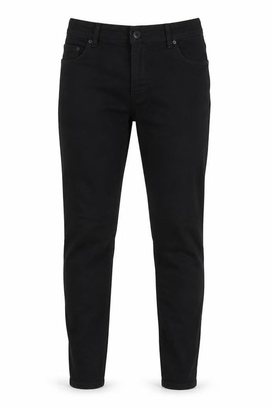 Dorothy Perkins Womens Black Cotton Blend Tapered Jeans Size 12 L32 in Regular Zip