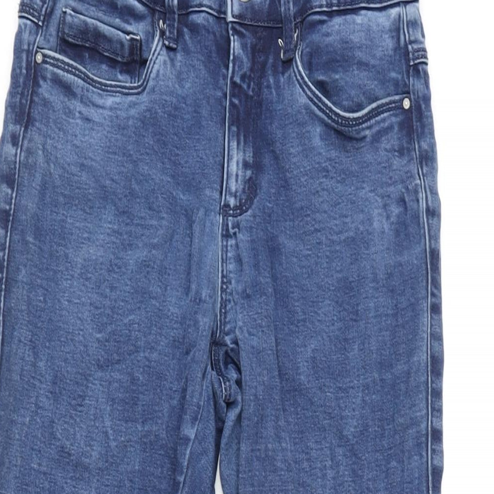 Only Womens Blue Cotton Blend Tapered Jeans Size 24 in L25 in Regular Zip