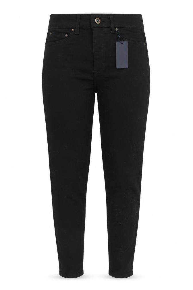 Pieces Womens Black Cotton Blend Tapered Jeans Size XS L28 in Regular Zip