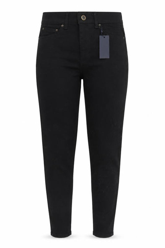 Pieces Womens Black Cotton Blend Tapered Jeans Size XS L28 in Regular Zip