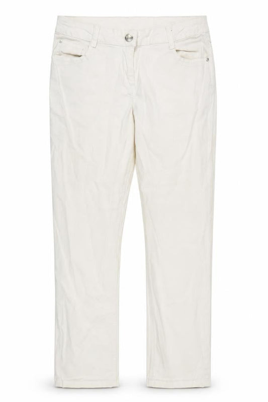 Papaya Womens Ivory Cotton Blend Straight Jeans Size 12 L30 in Regular Zip