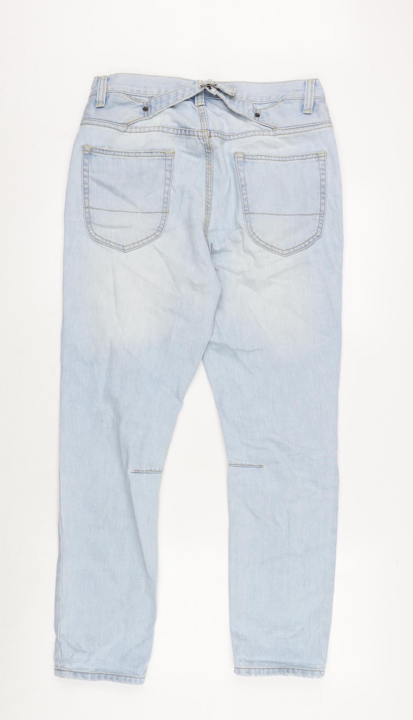 Topman Mens Blue Cotton Skinny Jeans Size 30 in L28 in Regular Button