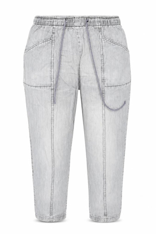 Amber Womens Grey Cotton Tapered Jeans Size 14 L25 in Regular Tie