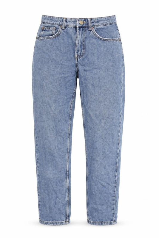 Denim & Co. Womens Blue Cotton Straight Jeans Size 8 L26 in Regular Zip