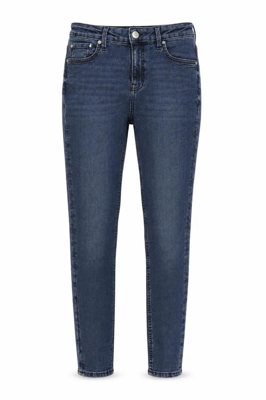 Marks & Spencer Womens Blue Cotton Blend Skinny Jeans Size 12 L27 in Regular Zip