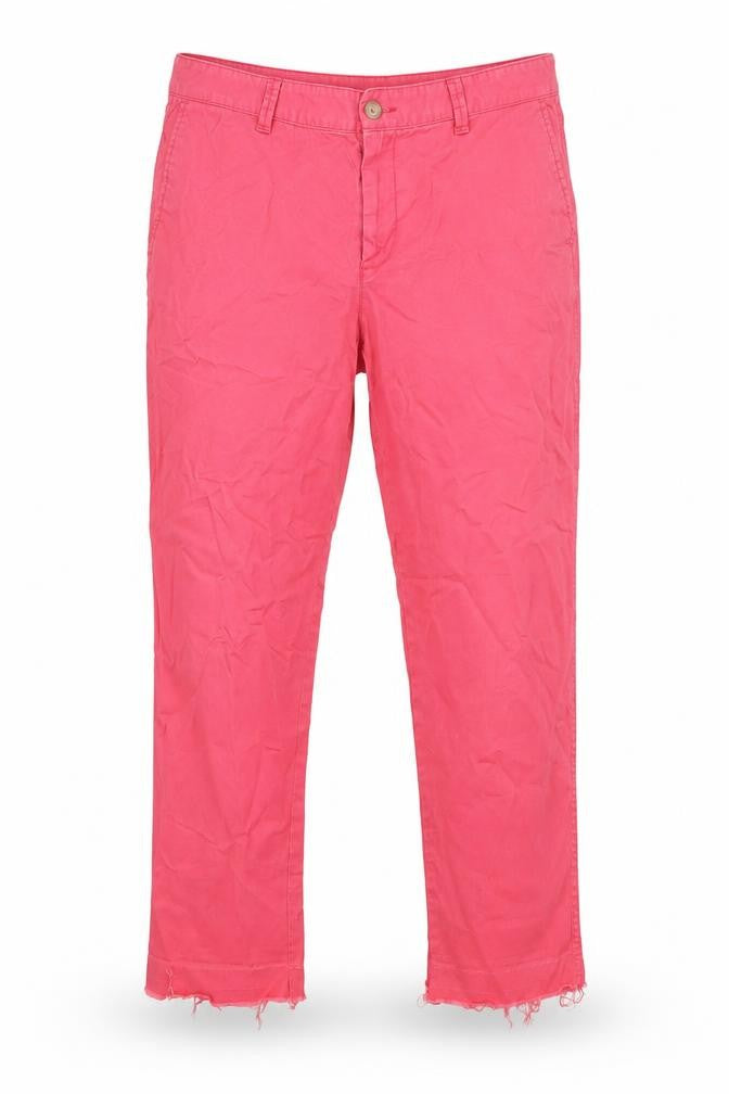 Gap Womens Pink Cotton Cropped Jeans Size 14 L25 in Regular Zip - Raw Hem, Girlfriend