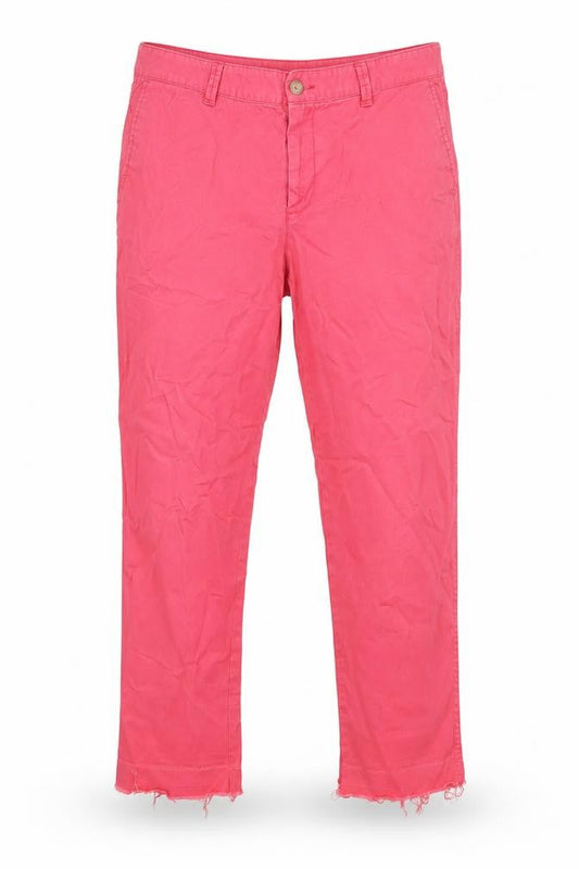 Gap Womens Pink Cotton Cropped Jeans Size 14 L25 in Regular Zip - Raw Hem, Girlfriend