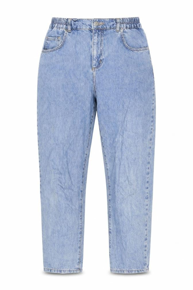 Topshop Womens Blue Cotton Mom Jeans Size 30 in L29 in Regular Zip - Elasticated Waist