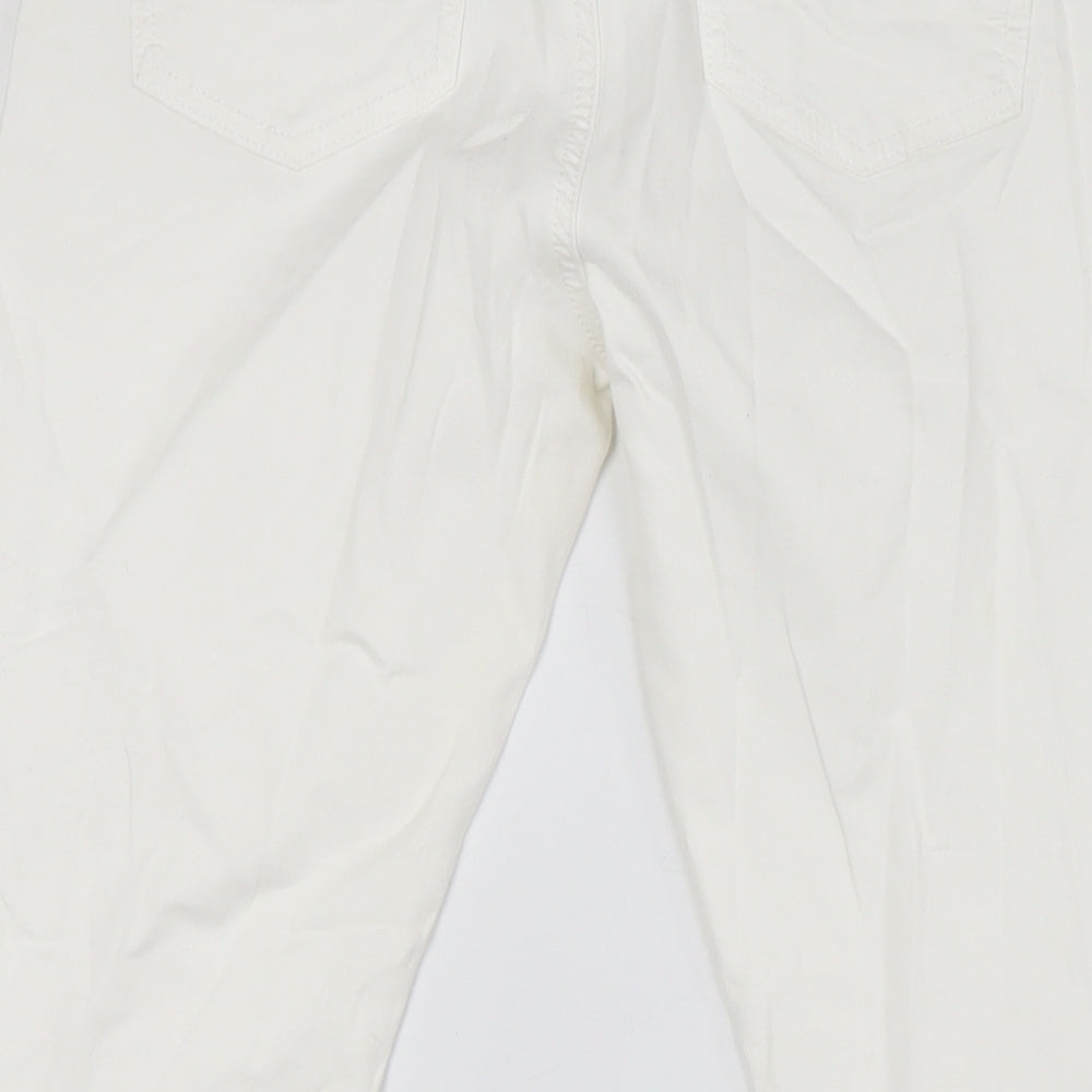 Miss Captain Womens White Cotton Skinny Jeans Size 10 L26 in Regular Zip