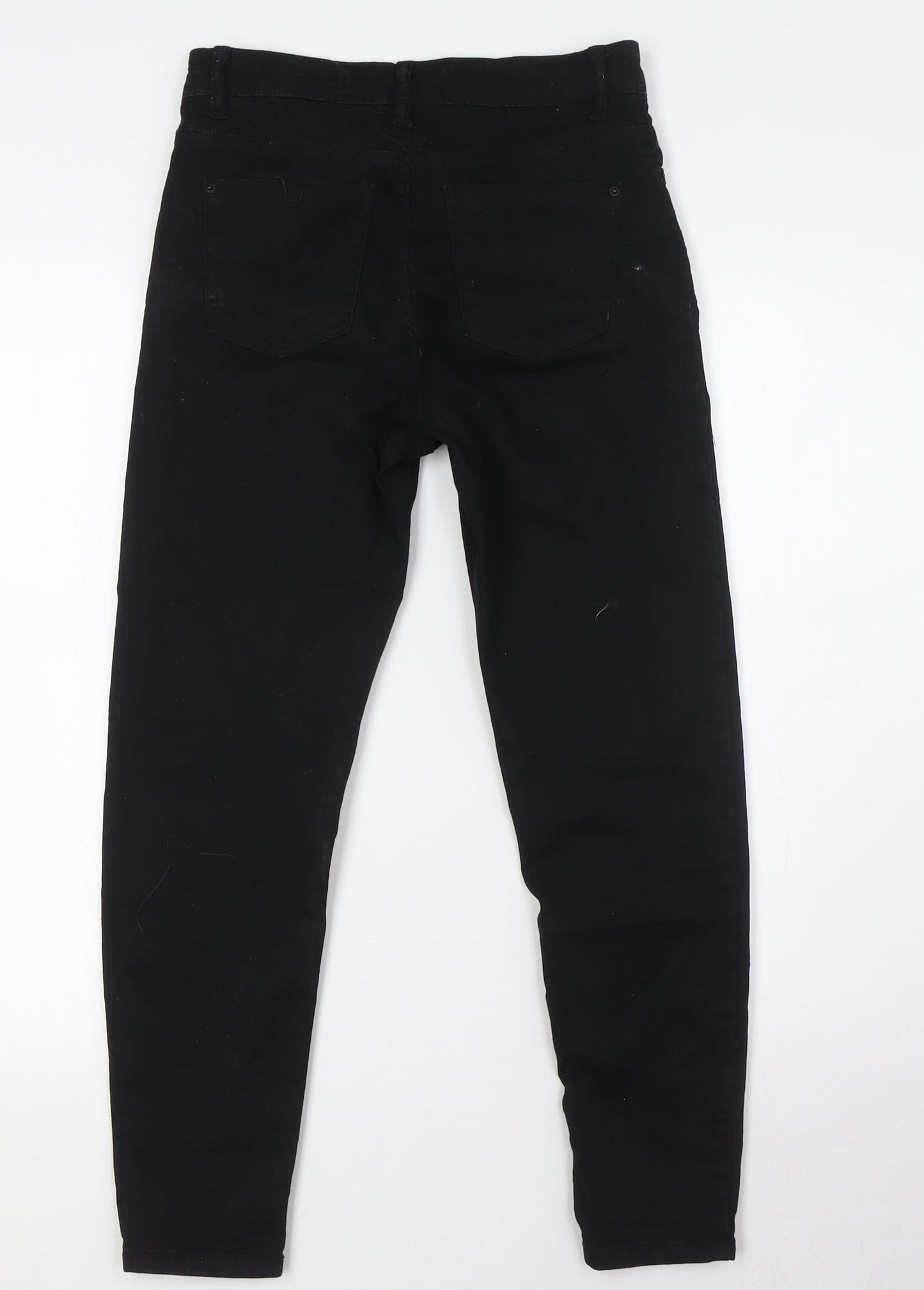 Marks and Spencer Womens Black Cotton Skinny Jeans Size 6 L26 in Regular Button