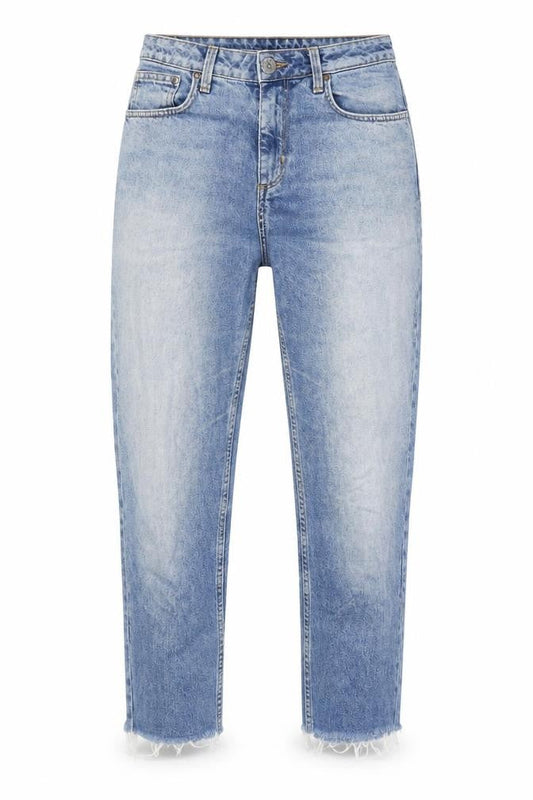 &Denim Womens Blue Cotton Mom Jeans Size 6 L24 in Regular Button - Raw Hem
