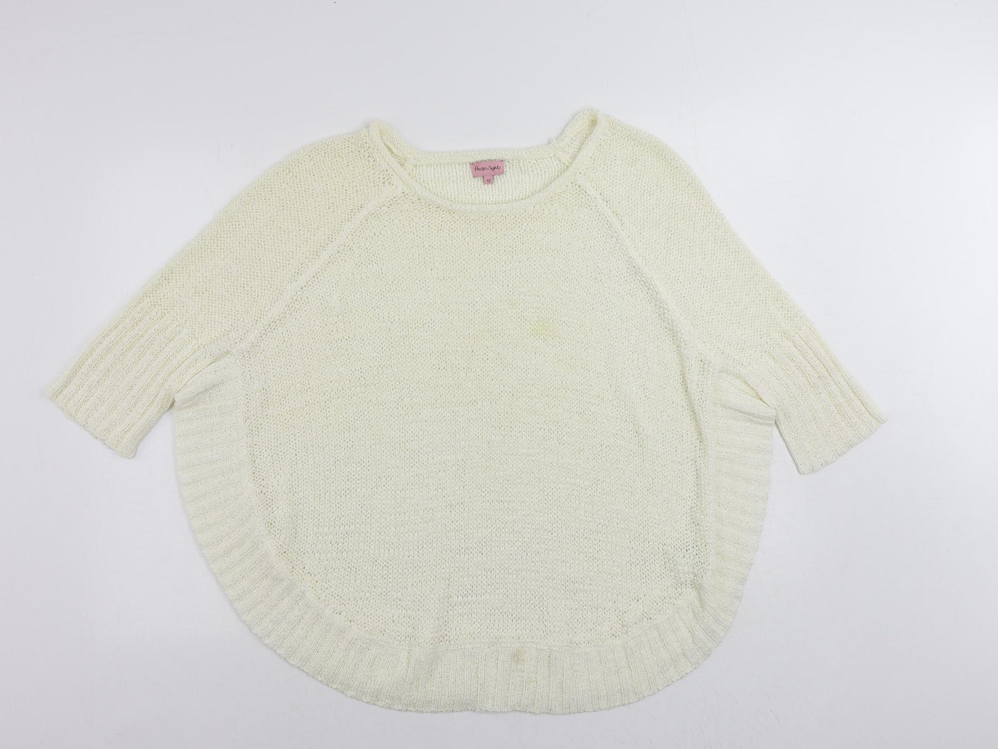 Phase Eight Womens Ivory Round Neck Acrylic Pullover Jumper Size 12