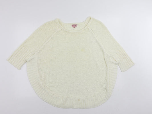 Phase Eight Womens Ivory Round Neck Acrylic Pullover Jumper Size 12