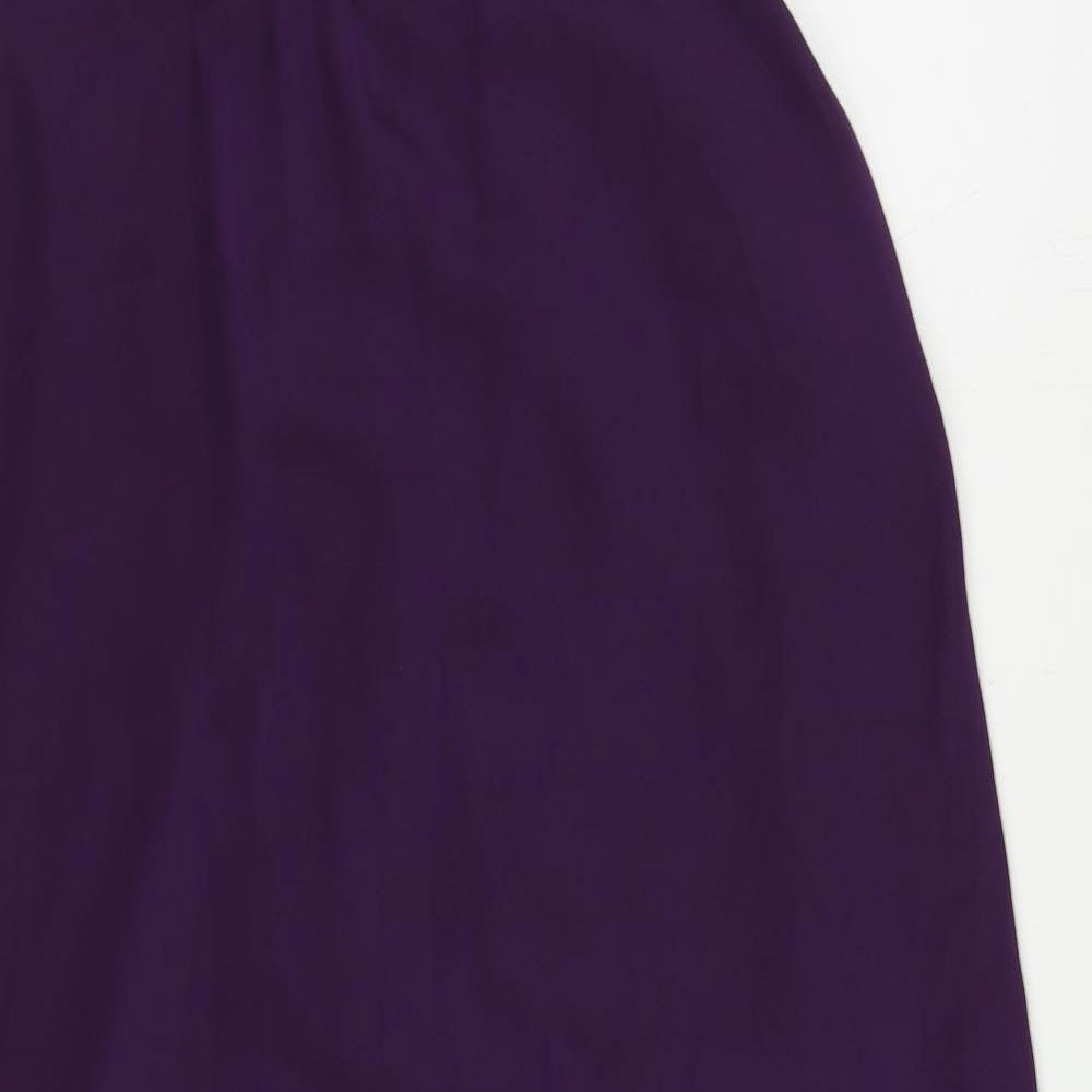 Zara Womens Purple Polyester Shift Size M Halter Button - Bubble Hem