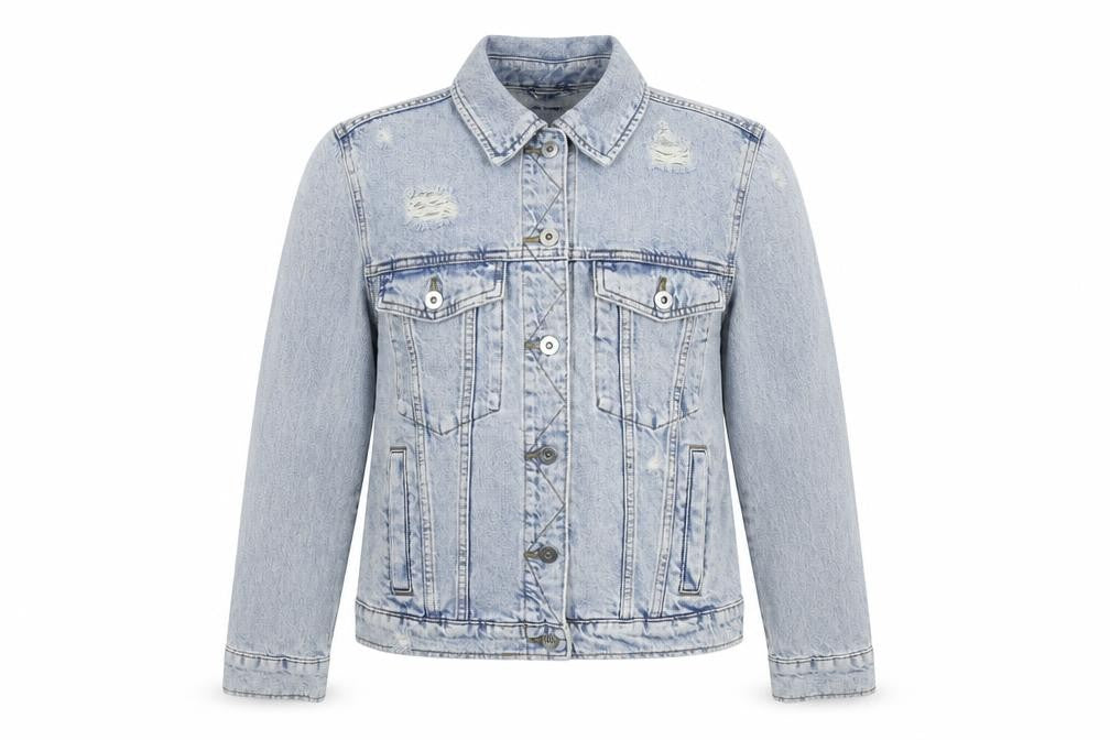 Marks & Spencer Womens Blue Jacket Size 10 Button - Distressed