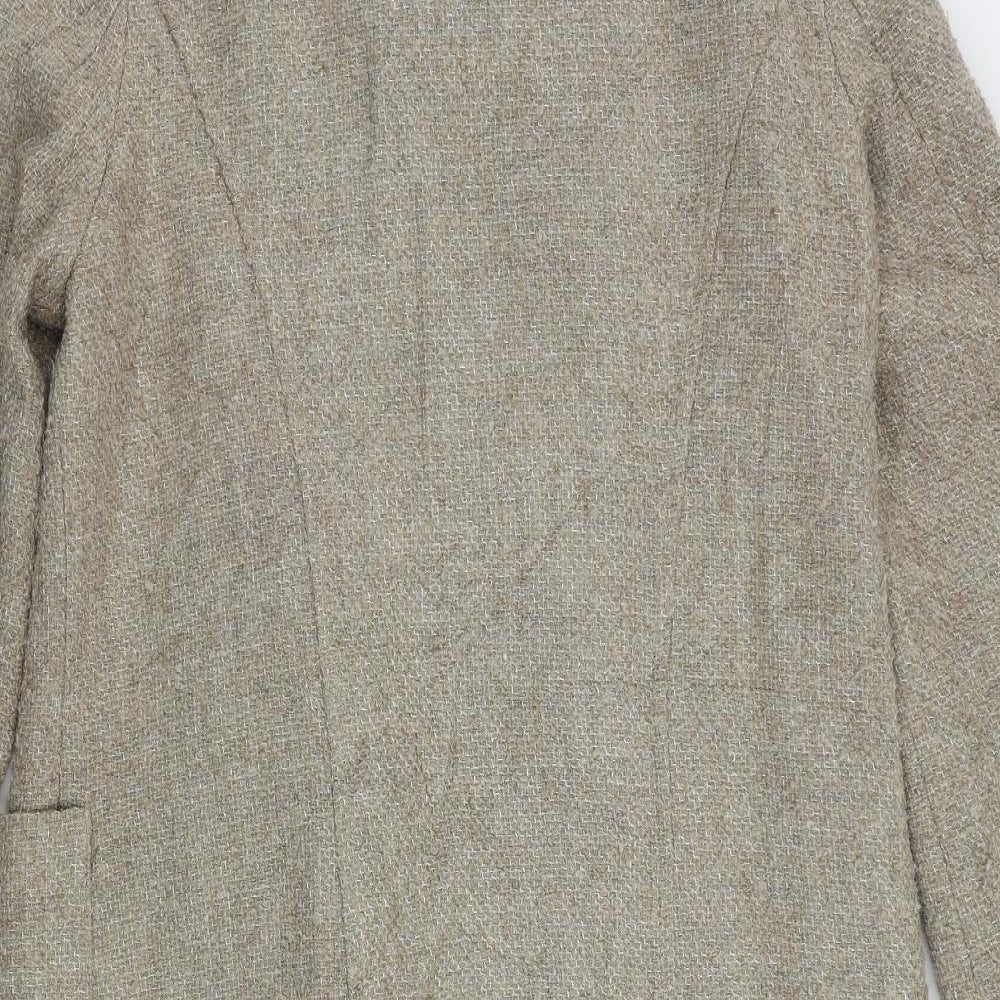Marks and Spencer Womens Beige Biker Coat Size 14 Zip