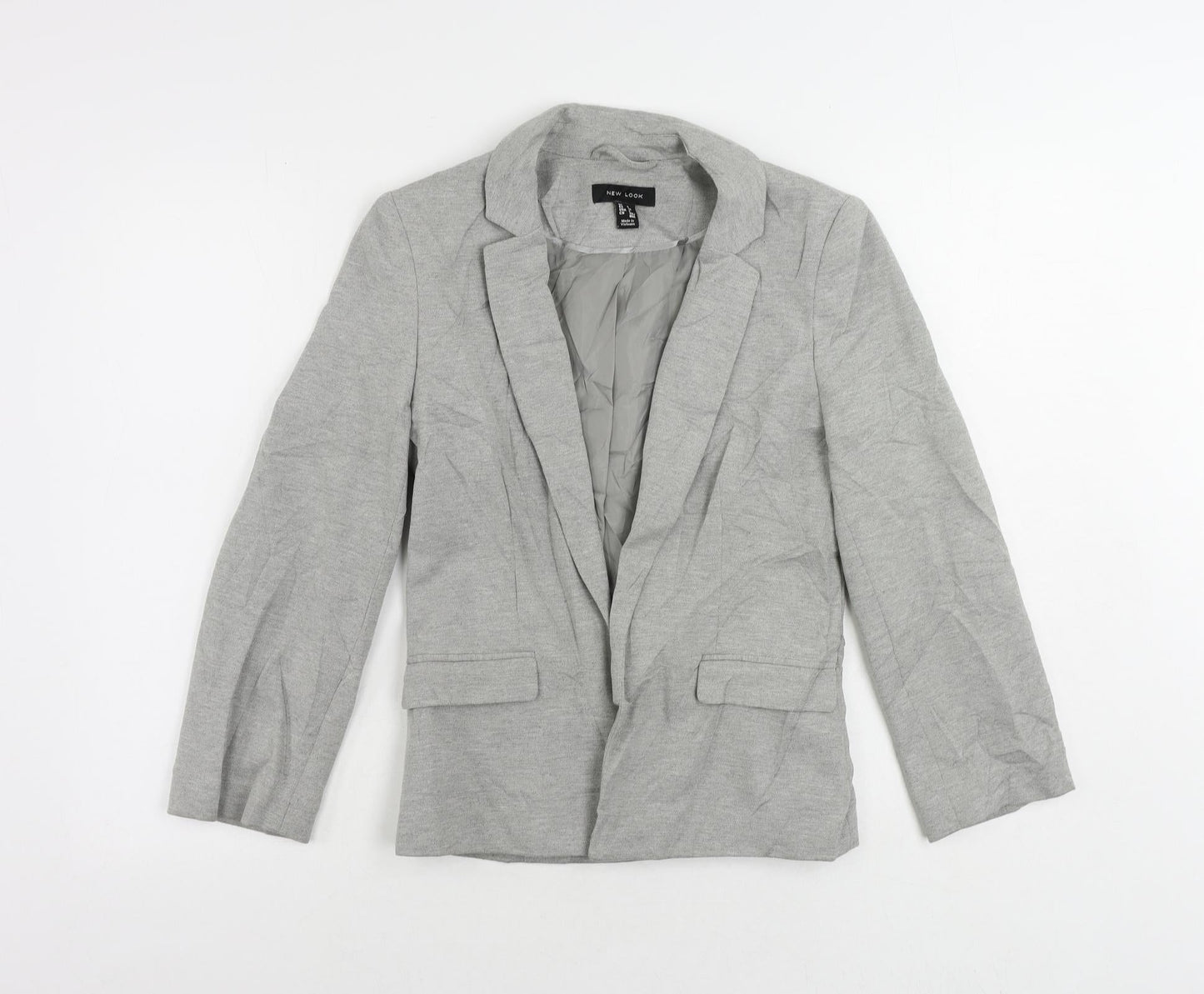 New Look Womens Grey Jacket Blazer Size 6 - Open