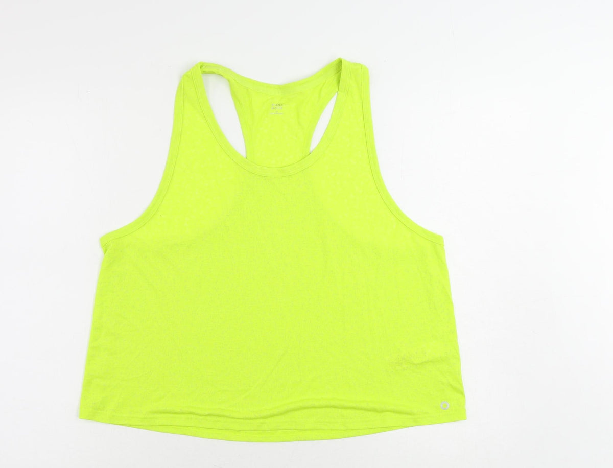 Goodmove Womens Green Polyester Pullover Tank Size 18 Scoop Neck Pullover - Gym Running Yoga Workout
