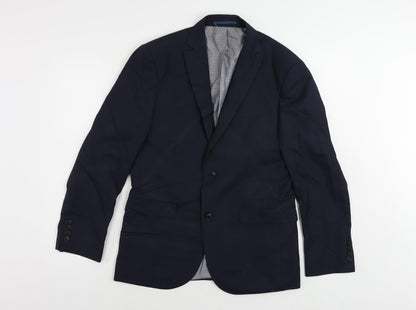 Next Mens Blue Polyester Jacket Suit Jacket Size 38 Regular