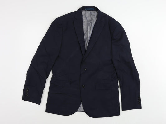 NEXT Mens Blue Polyester Jacket Suit Jacket Size 38 Regular