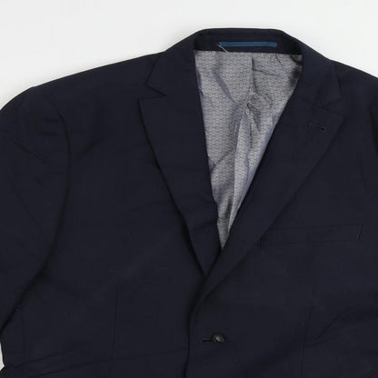 Next Mens Blue Polyester Jacket Suit Jacket Size 38 Regular